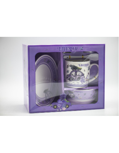 Set cana+farfurie lavanda CQ06294